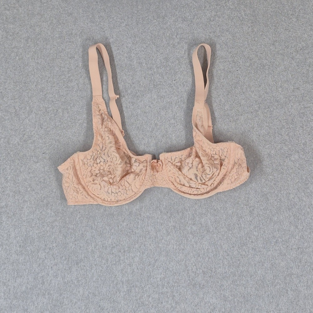 Wacoal Women Bra 36C Beige Floral Adjustable Strap Full Coverage Underwired Lace
